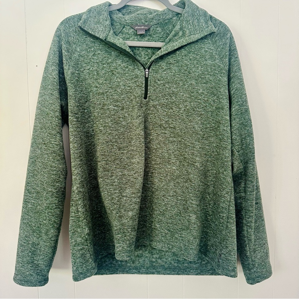 Eddie Bauer Women’s Green Zip Up Sweater Large L